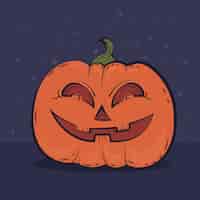 Vetor grátis ilustração de abóbora de halloween desenhada à mão