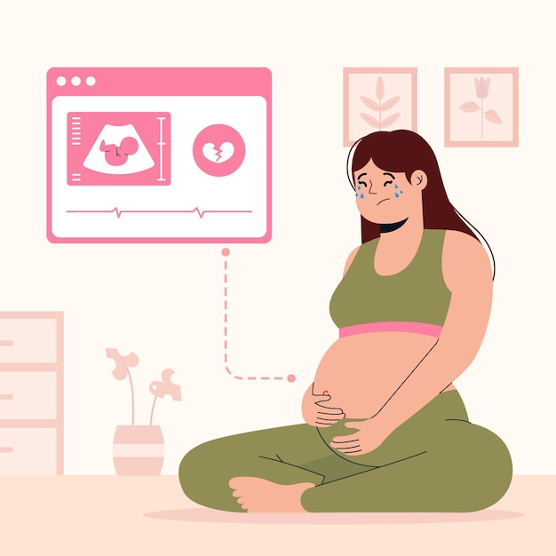 Ilustração de aborto desenhada à mão