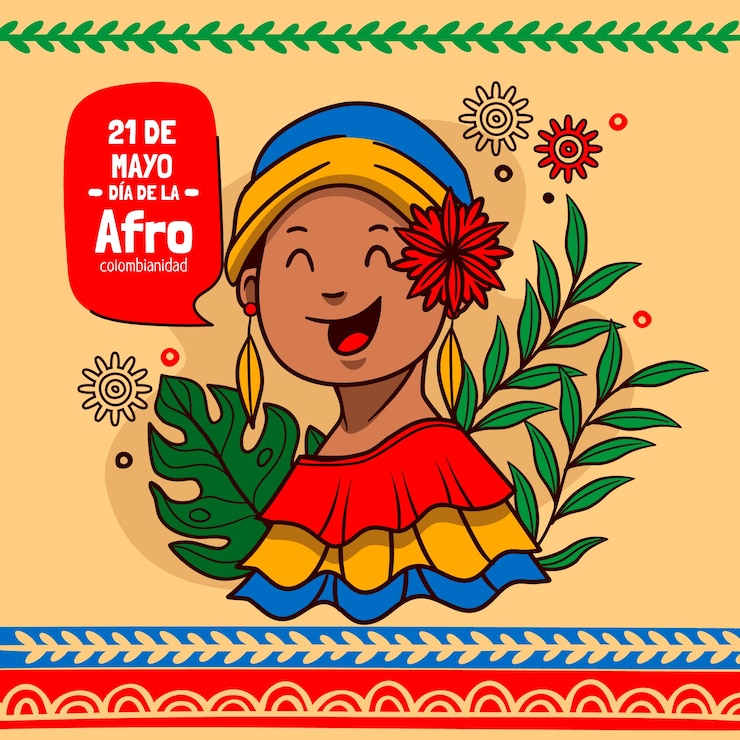 Vetor grátis ilustração de afrocolombianidad desenhada à mão