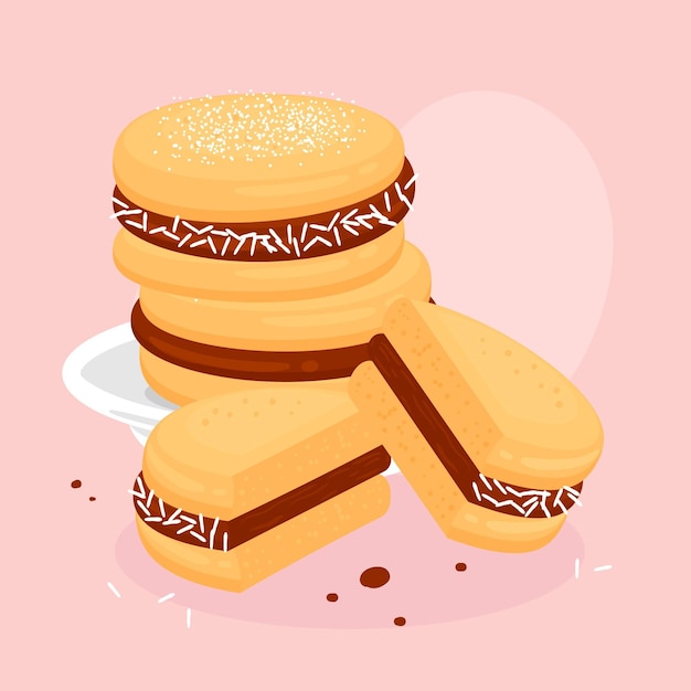 Vetor grátis ilustração de alfajor desenhada à mão