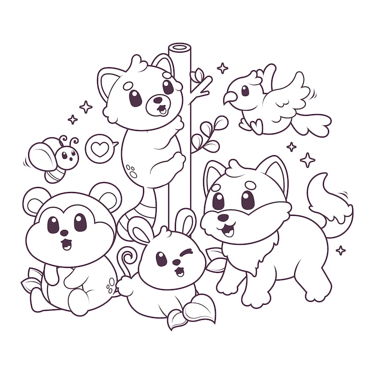 Vetor grátis ilustração de animais do zoológico desenhada à mão
