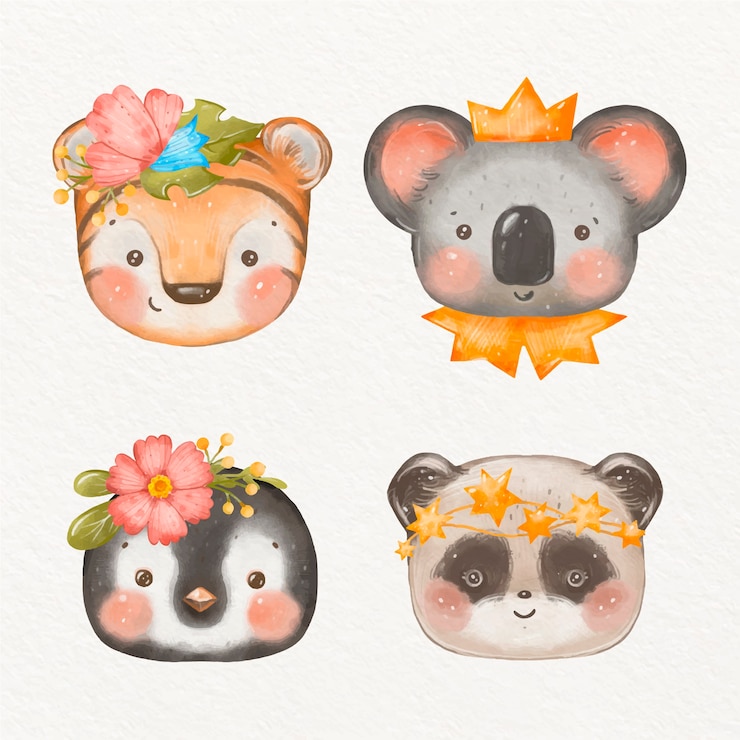 Vetor grátis ilustração de animais semelhantes a crianças