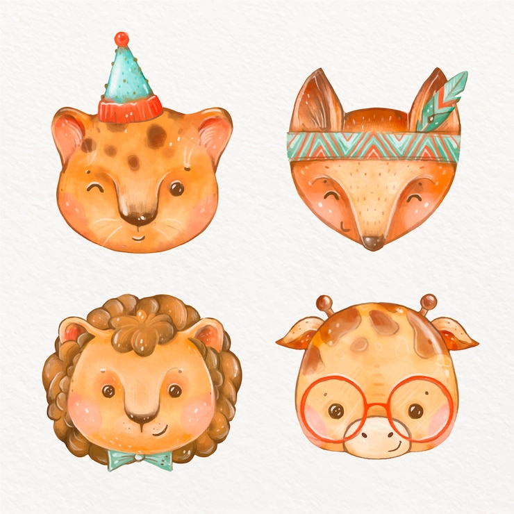 Vetor grátis ilustração de animais semelhantes a crianças