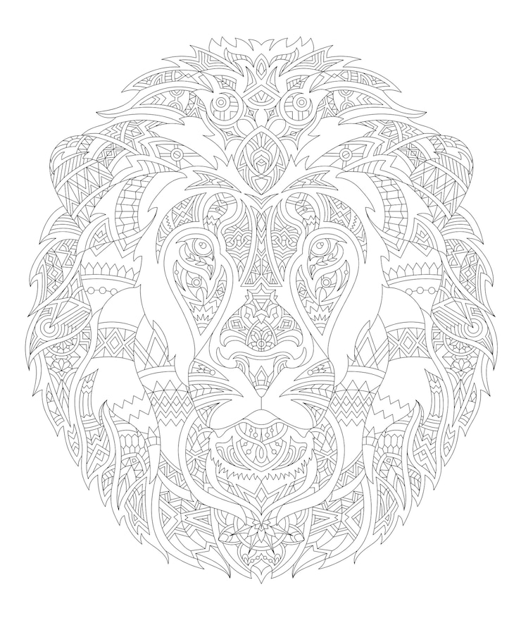 Vetor grátis ilustração de animal adulto para colorir