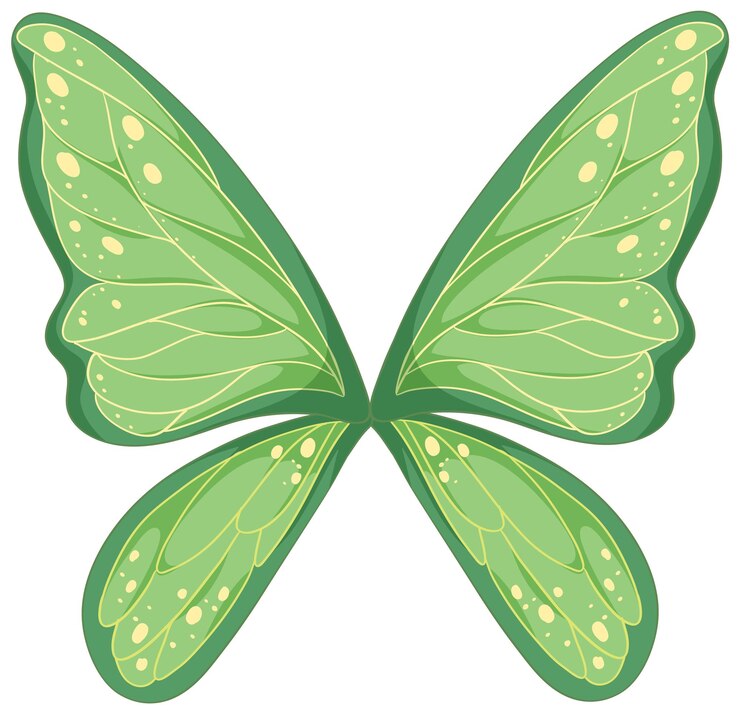 Vetor grátis ilustração de asas de borboleta verde