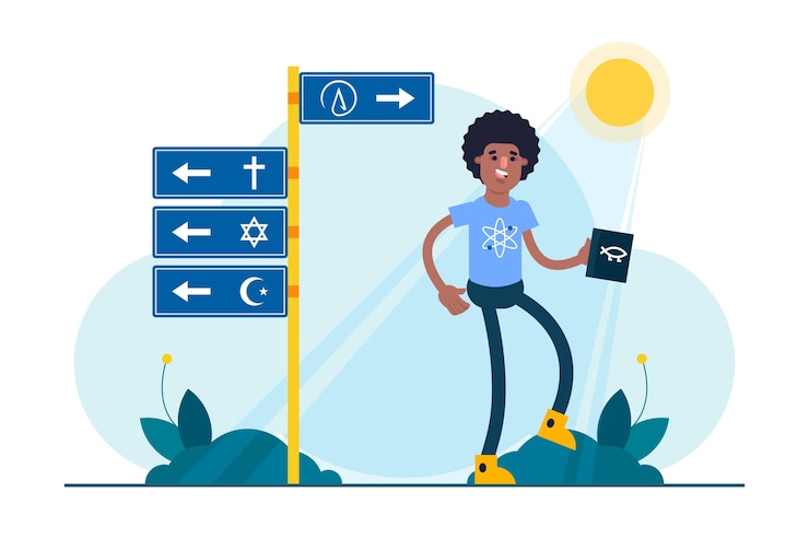 Vetor grátis ilustração de ateísmo de design plano