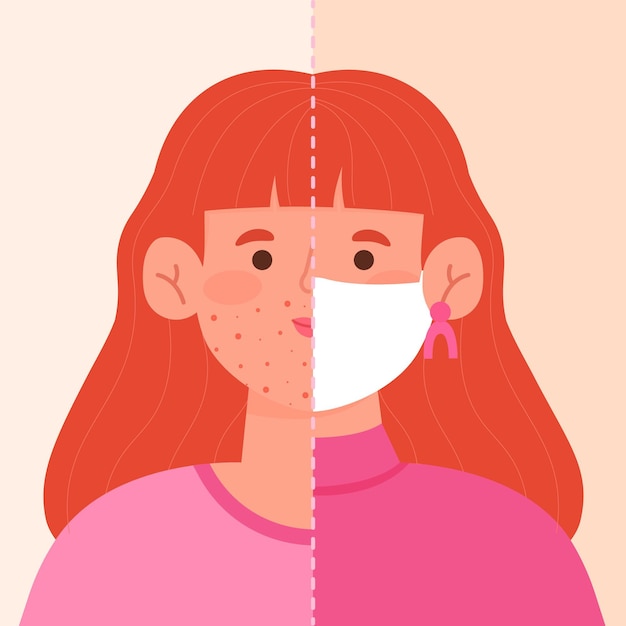 Ilustração de ativação e desativação da máscara facial