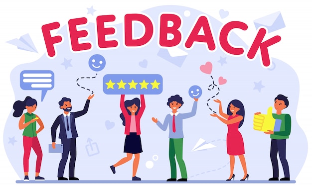 Vetor grátis ilustração de avaliação de feedback do cliente