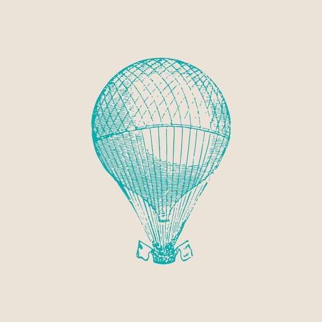 Ilustração de balão de ar quente vintage