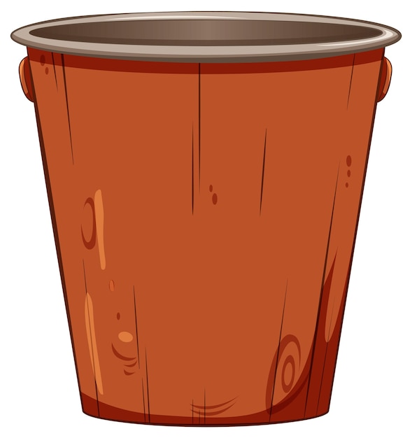 Vetor grátis ilustração de balde de madeira rústico