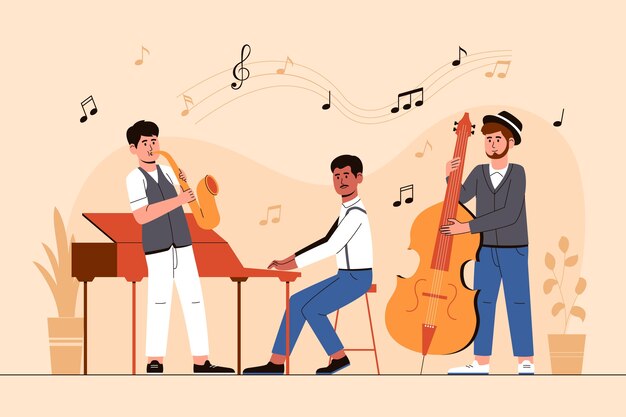 Ilustração de banda de jazz