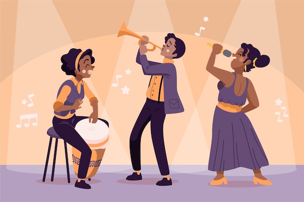 Ilustração de banda de música latina