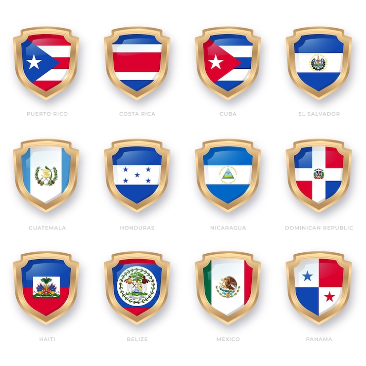 Vetor grátis ilustração de bandeiras de gradiente latam