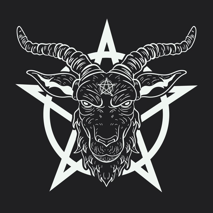 Vetor grátis ilustração de baphomet desenhada à mão