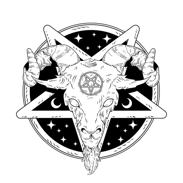 Ilustração de baphomet desenhada à mão