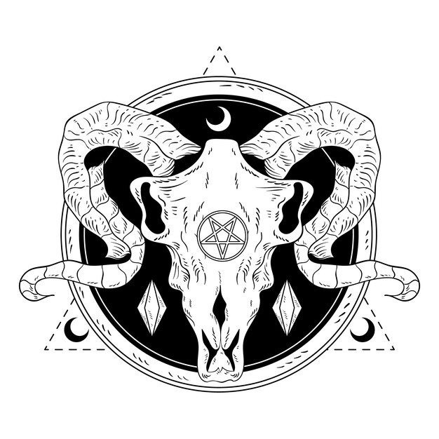 Ilustração de baphomet desenhada à mão