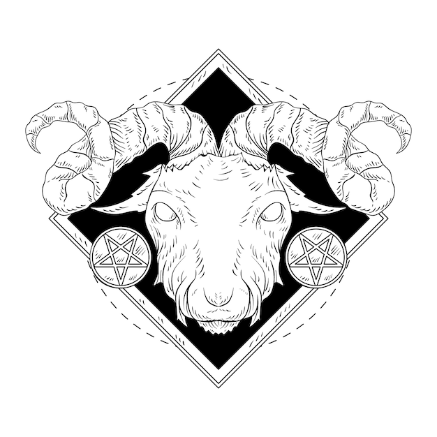 Ilustração de baphomet desenhada à mão