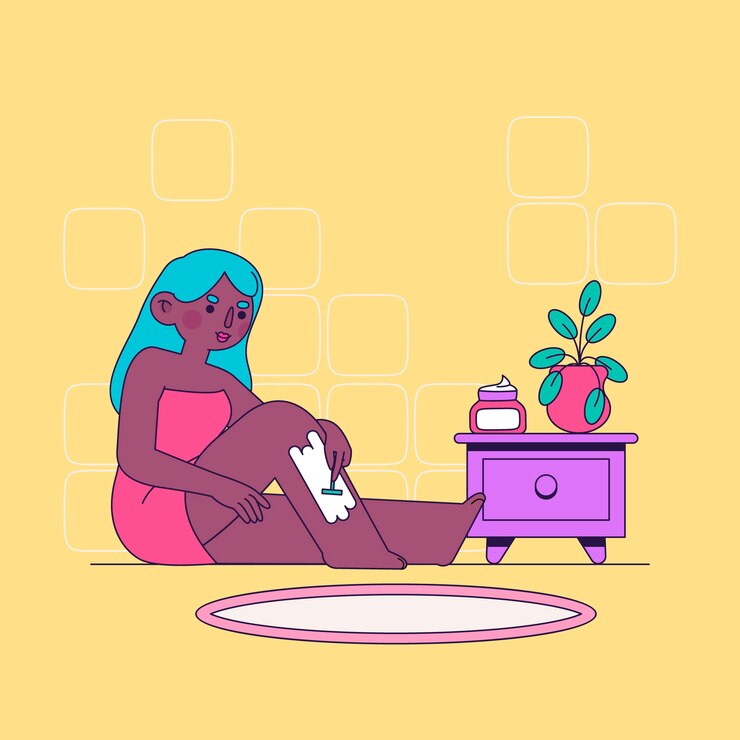 Vetor grátis ilustração de barbear de mulher desenhada de mão