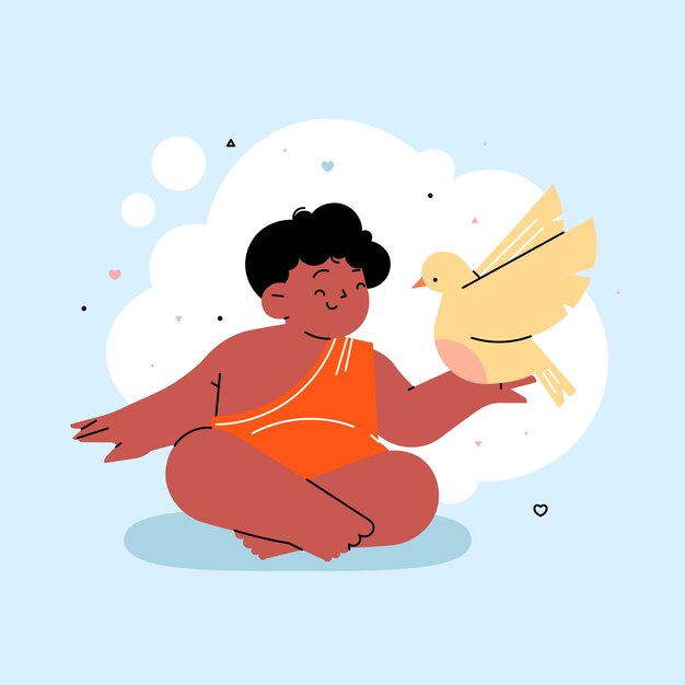 Ilustração de batismo desenhada à mão