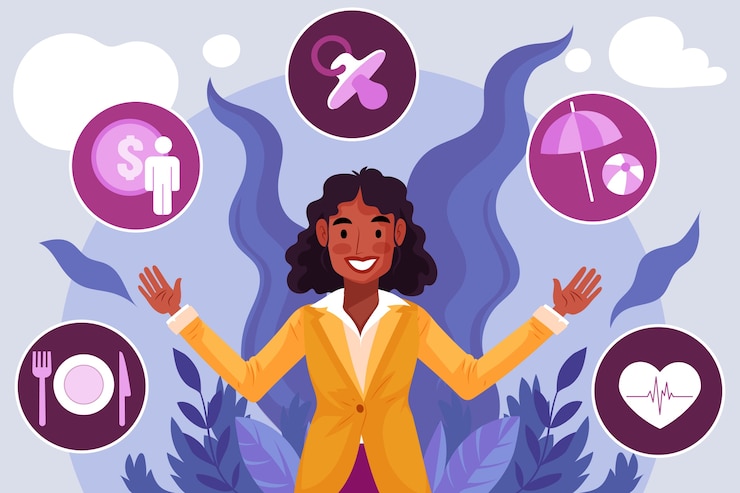 Vetor grátis ilustração de benefícios de funcionários de design plano