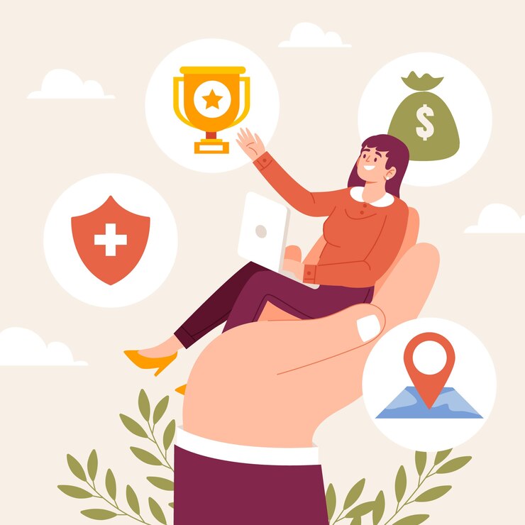 Vetor grátis ilustração de benefícios de funcionários de design plano