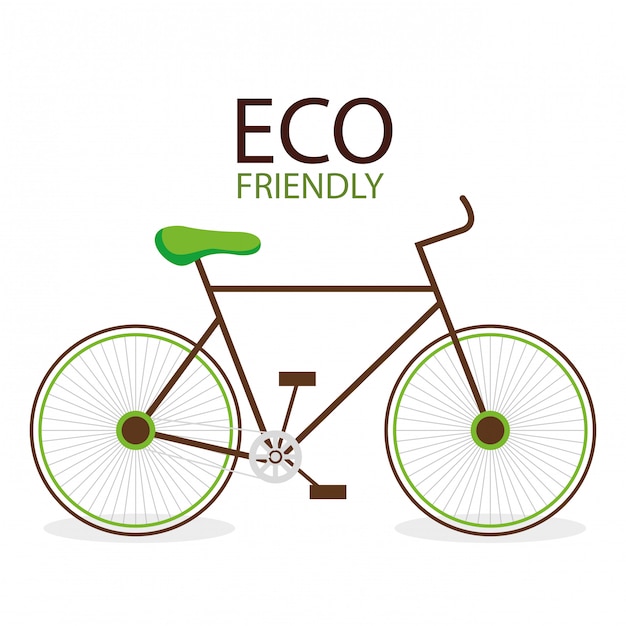 Vetor grátis ilustração de bicicleta ambiental amigável de eco