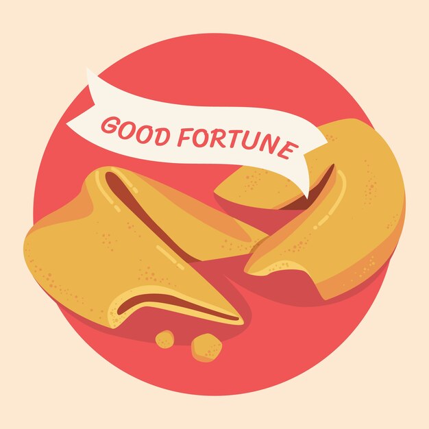 Ilustração de biscoito da sorte desenhada à mão