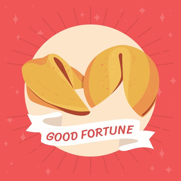 Ilustração de biscoito da sorte desenhada à mão