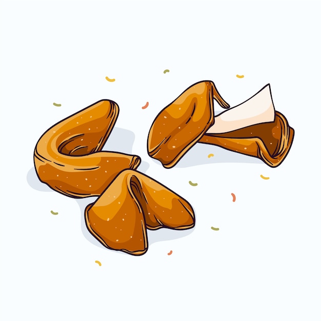 Ilustração de biscoito da sorte desenhada à mão