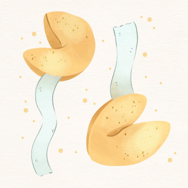 Vetor grátis ilustração de biscoito da sorte em aquarela