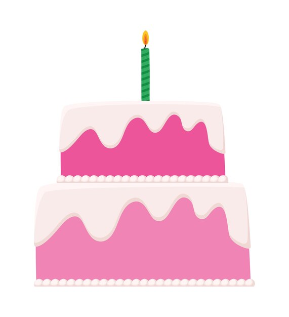 Vetor grátis ilustração de bolo de aniversário
