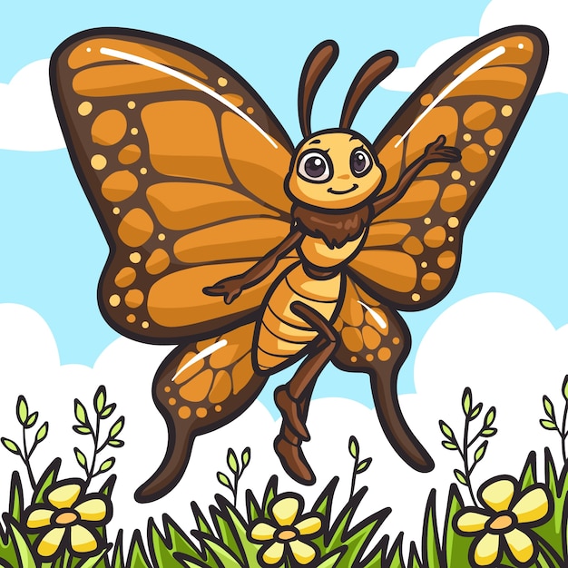 Vetor grátis ilustração de borboleta desenhada de mão
