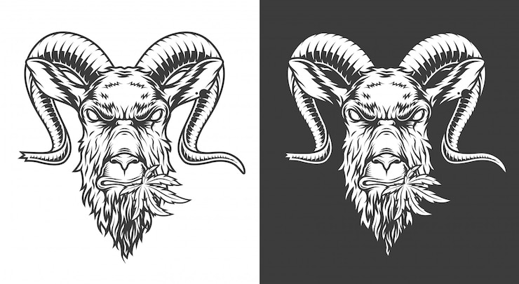 Vetor grátis ilustração de cabra monocromática