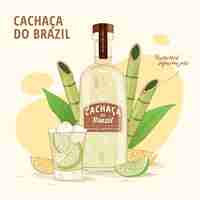 Vetor grátis ilustração de cachaça deliciosa desenhada à mão