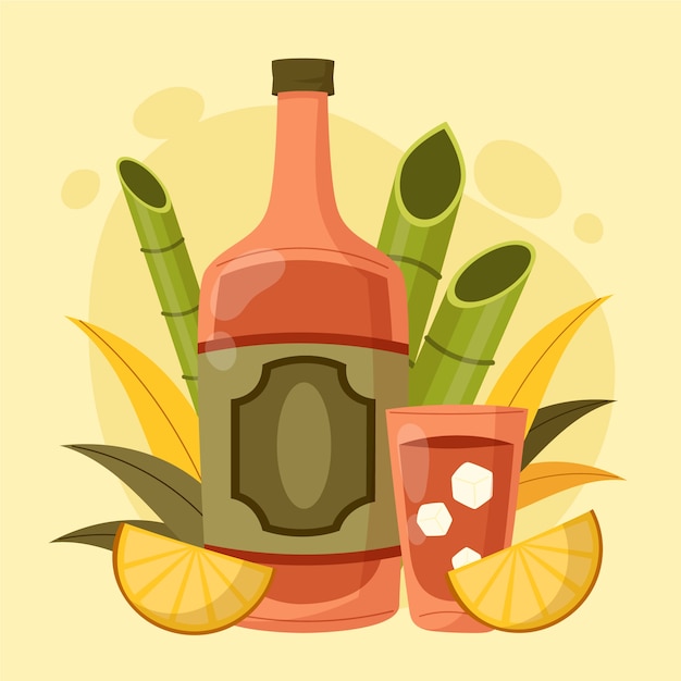 Ilustração de cachaça desenhada à mão