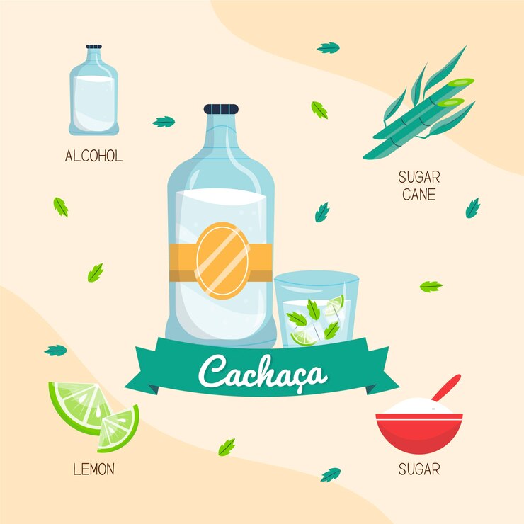 Vetor grátis ilustração de cachaça refrescante desenhada à mão