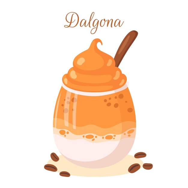 Ilustração de café Dalgona