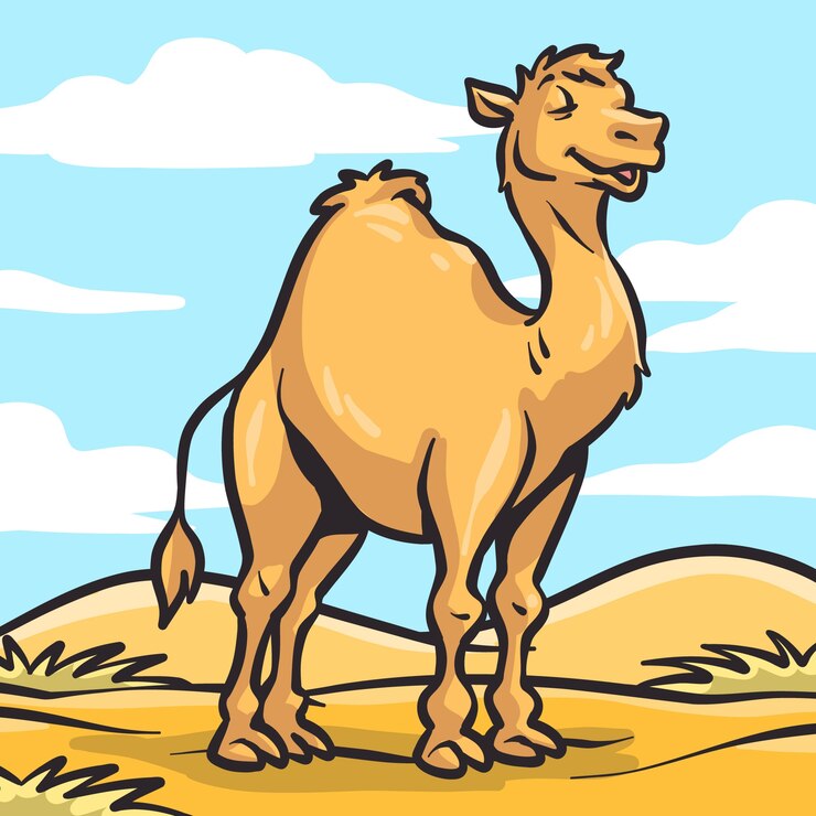 Vetor grátis ilustração de camelo desenhada à mão