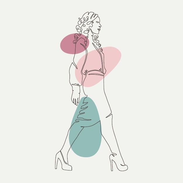 Vetor grátis ilustração de caminhada de mulher desenhada de mão