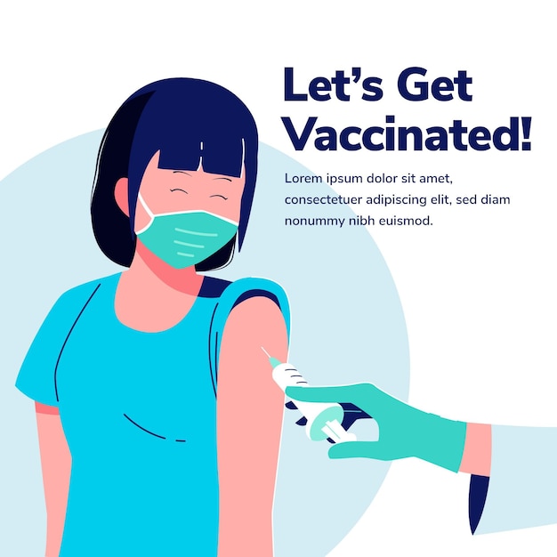 Vetor grátis ilustração de campanha de vacinação plana orgânica