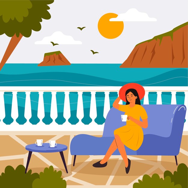 Ilustração de capri desenhada à mão