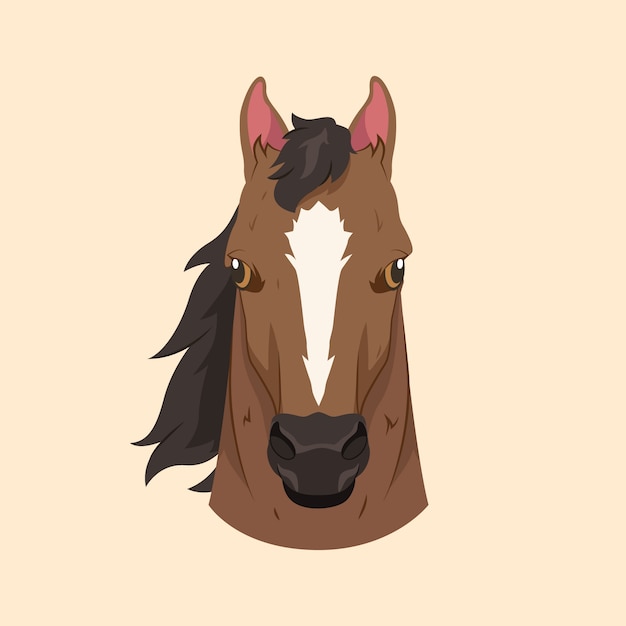 Ilustração de cara de cavalo desenhada à mão