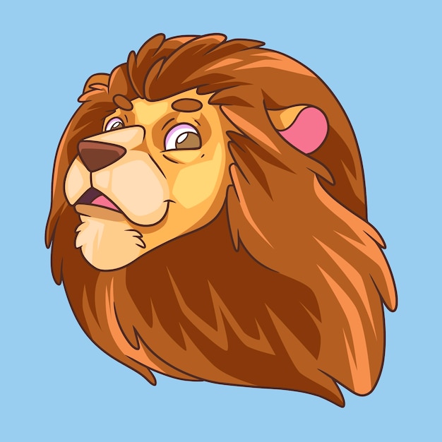 Vetor grátis ilustração de cara de leão desenhada à mão