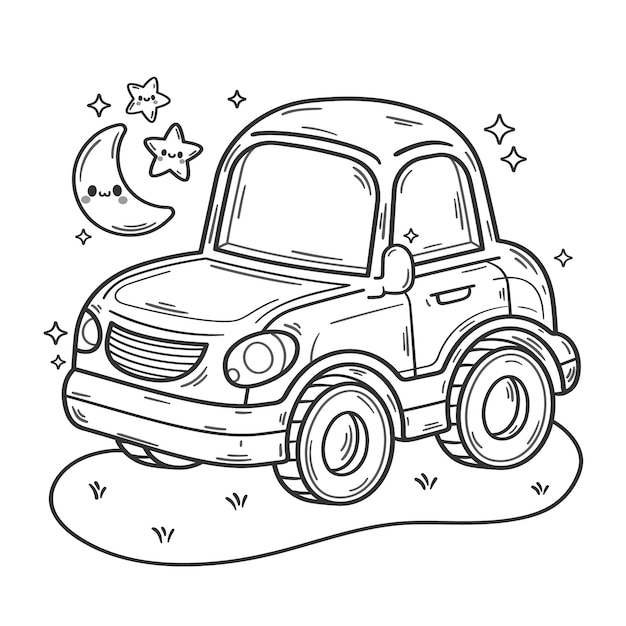 Ilustração de carro desenhada à mão