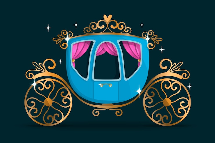 Vetor grátis ilustração de carruagem de conto de fadas