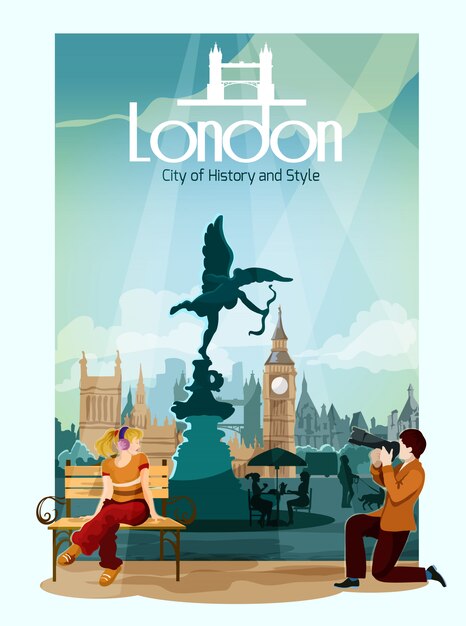 Ilustração de cartaz de Londres