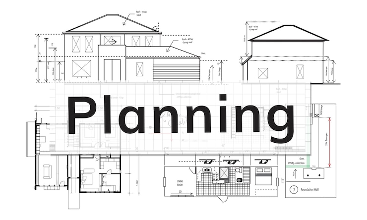 Vetor grátis ilustração, de, casa, planejando