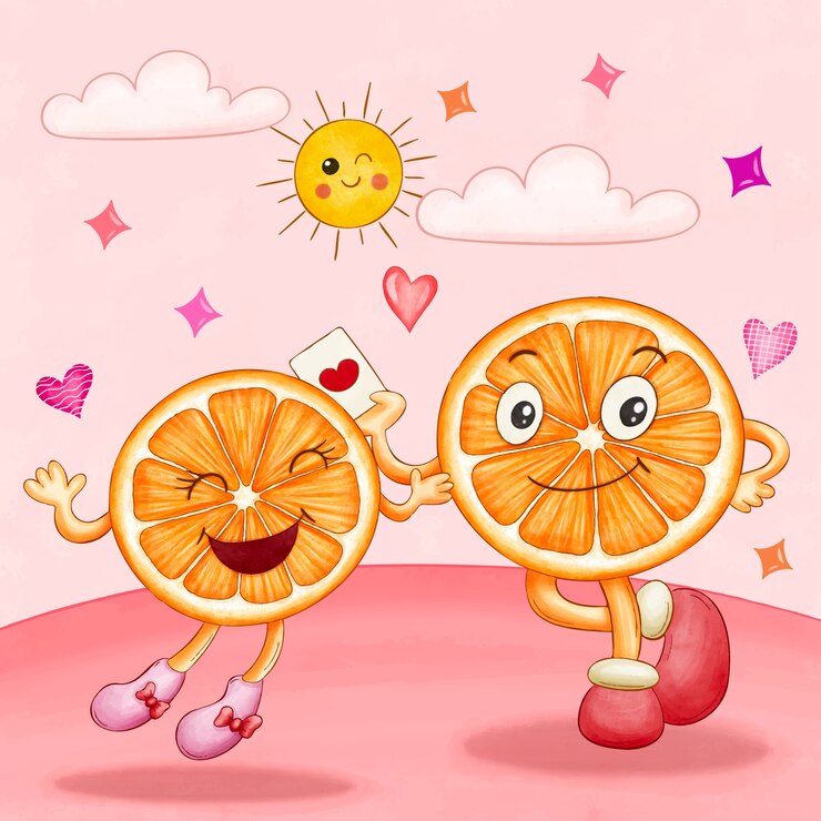Vetor grátis ilustração de casal laranja em aquarela