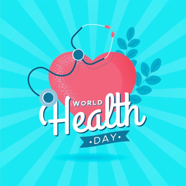 Vetor grátis ilustração de celebração do dia da saúde do mundo plano