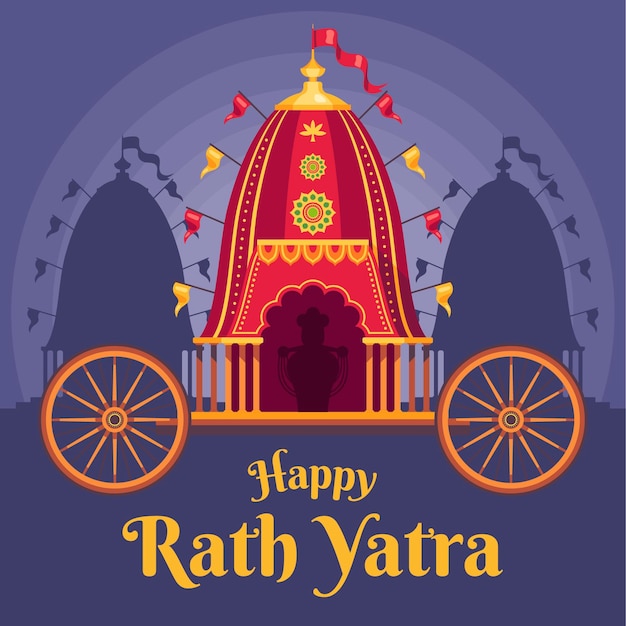 Ilustração de celebração flat rath yatra